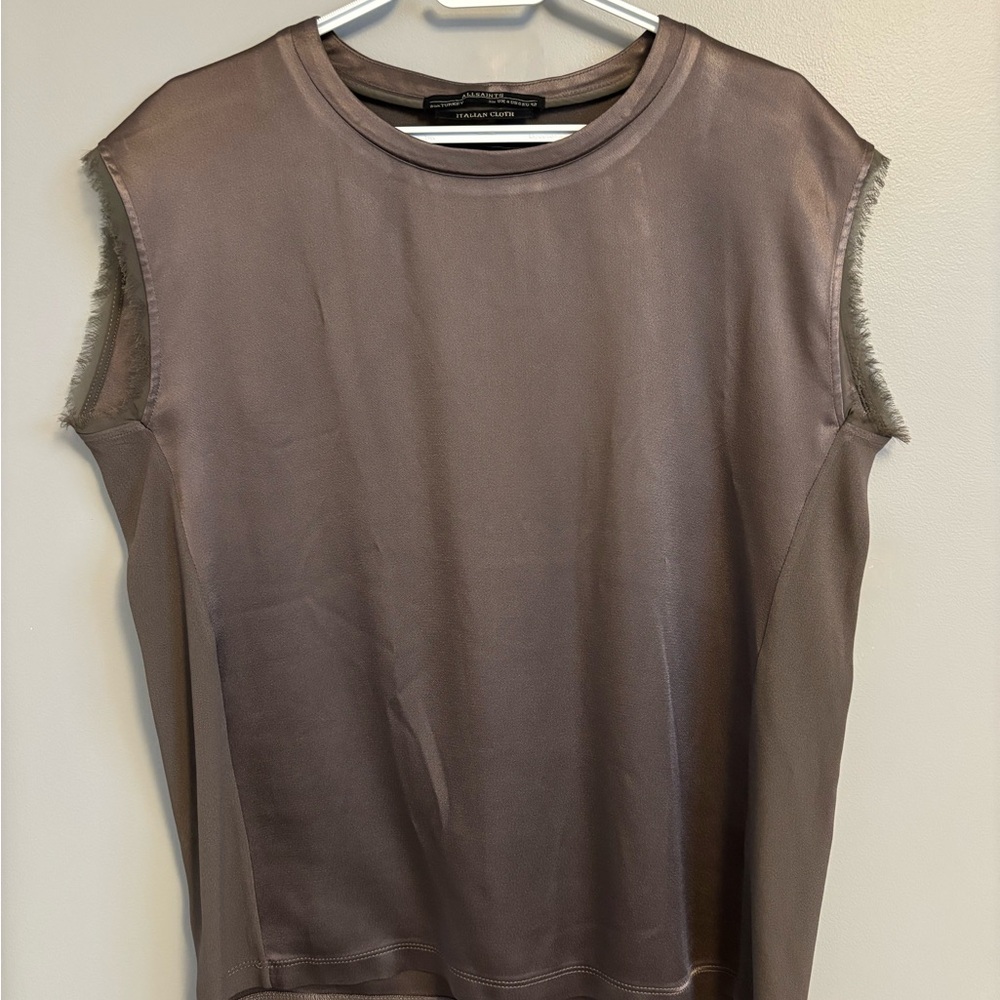 All Saints Gray/Bronze Short Sleeve Tee